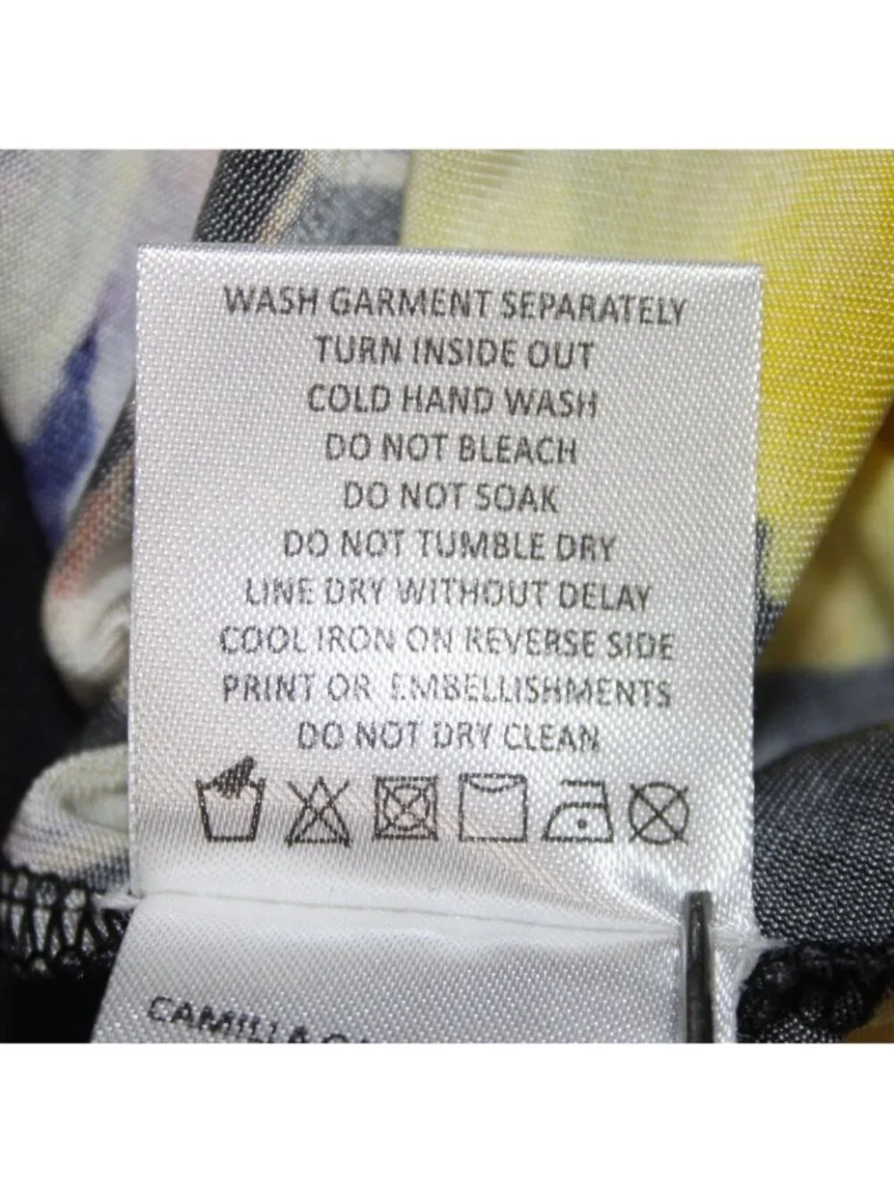 Camilla Top Sz S Black Yellow Multi Colored Floral Sleeveless Viscose Elastane - Picture 7 of 9